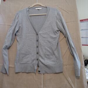 CAbi Heather Gray Marled Cardigan Small Quiet Luxury